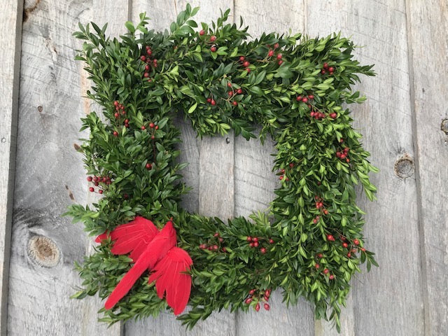 Cardinal at the Boxwood Window Workshop