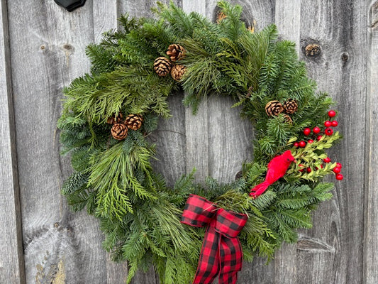 Cardinal Calling Wreath