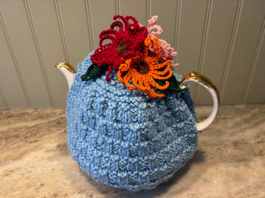 Floral Knitted Tea Cosy