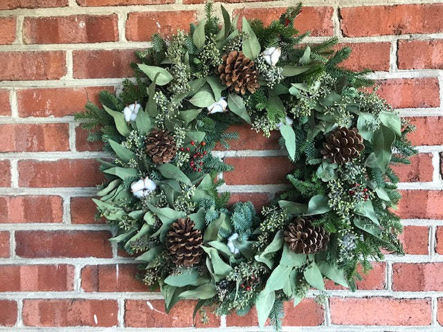 Eucalyptus & Cotton  Wreath