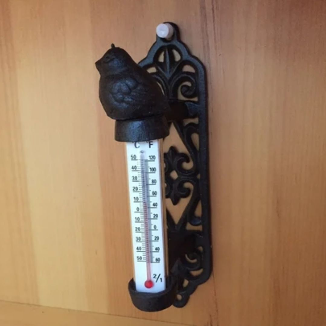Cast Iron Bird Thermometer